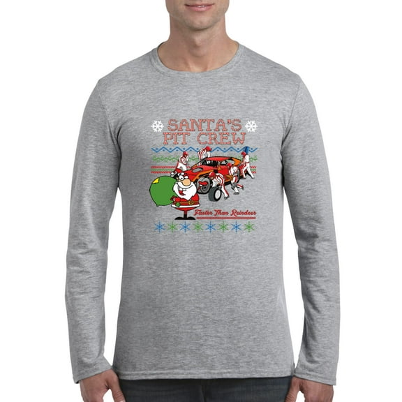 MmF - Mens Long Sleeve T-Shirts - SANTA'S PIT CREW