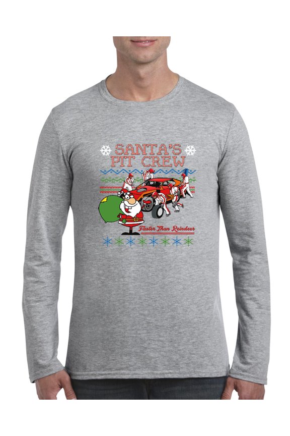 MmF - Mens Long Sleeve T-Shirts - SANTA'S PIT CREW