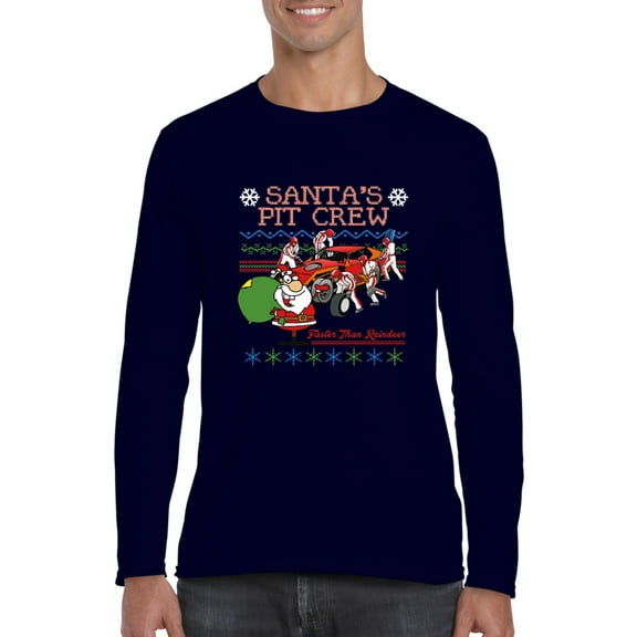 MmF - Mens Long Sleeve T-Shirts - SANTA'S PIT CREW