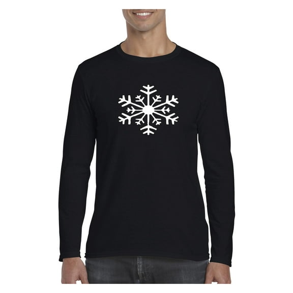 MmF - Mens Long Sleeve T-Shirts - Snowflake Christmas New Year