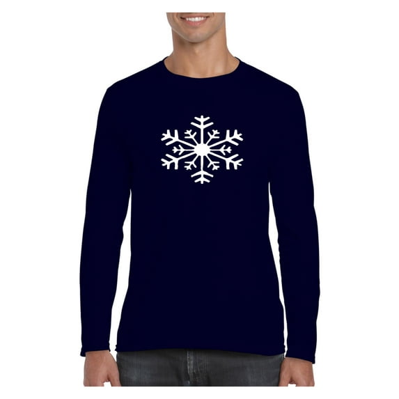 MmF - Mens Long Sleeve T-Shirts - Snowflake Christmas New Year