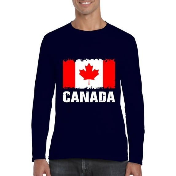 MmF - Mens Long Sleeve T-Shirts, up to Size 5XL - Canada Flag
