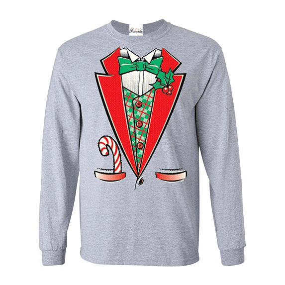 MmF - Mens Long Sleeve T-Shirts, up to Size 5XL - Christmas Tuxedo