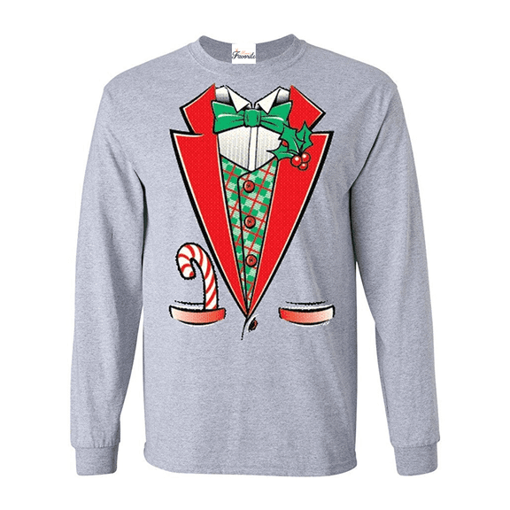 MmF - Mens Long Sleeve T-Shirts, up to Size 5XL - Christmas Tuxedo