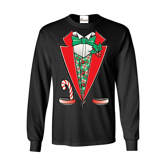 MmF - Mens Long Sleeve T-Shirts, up to Size 5XL - Christmas Tuxedo