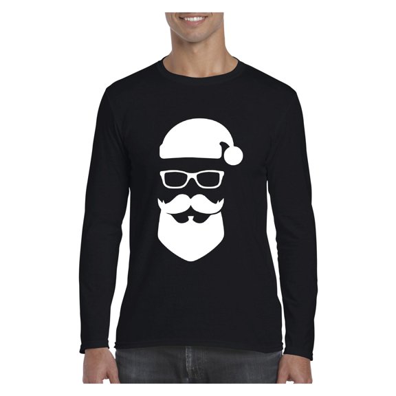 MmF - Mens Long Sleeve T-Shirts, up to Size 5XL - Cool Santa Xmas Ugly Sweater