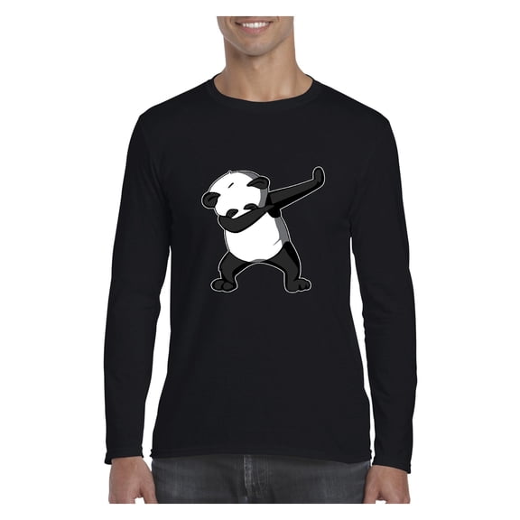 MmF - Mens Long Sleeve T-Shirts, up to Size 5XL - Dancing Panda