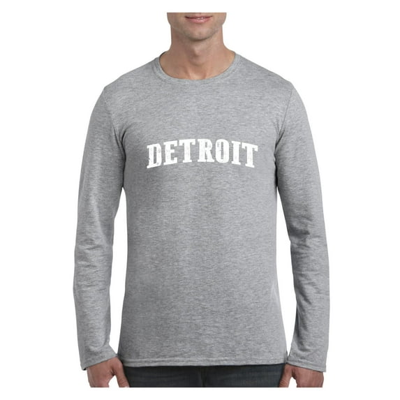 MmF - Mens Long Sleeve T-Shirts, up to Size 5XL - Detroit