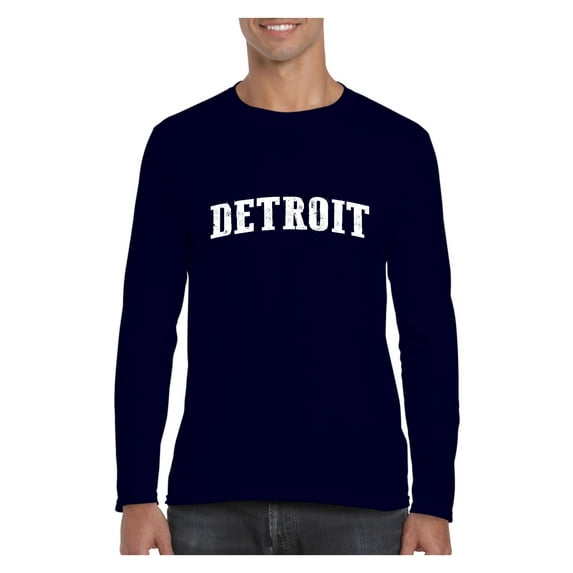 MmF - Mens Long Sleeve T-Shirts, up to Size 5XL - Detroit