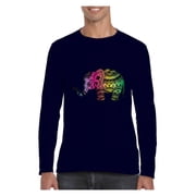 MmF - Mens Long Sleeve T-Shirts, up to Size 5XL - Elephant