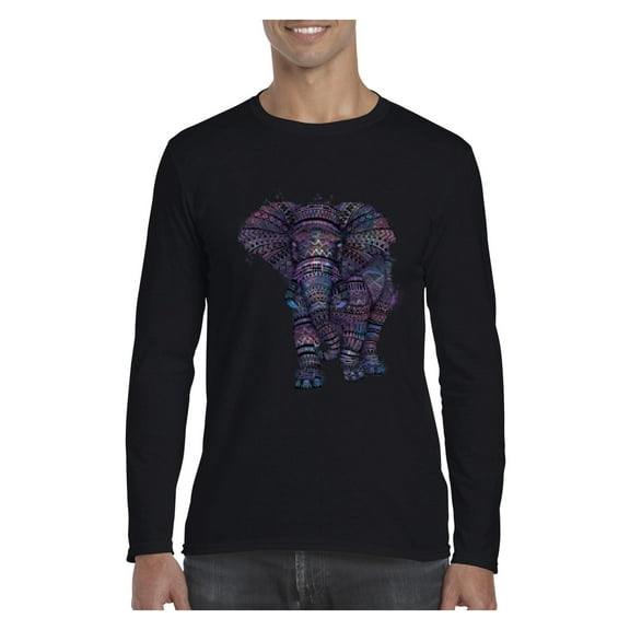 MmF - Mens Long Sleeve T-Shirts, up to Size 5XL - Elephant