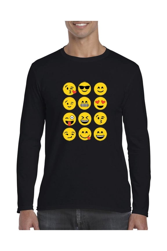 MmF - Mens Long Sleeve T-Shirts, up to Size 5XL - Emoji Group