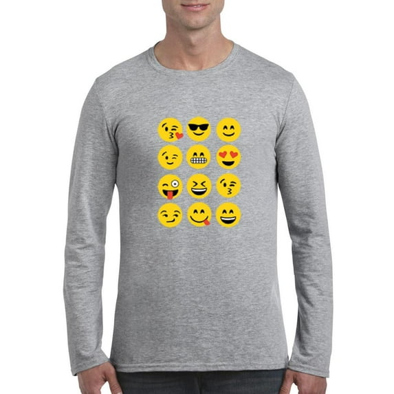 MmF - Mens Long Sleeve T-Shirts, up to Size 5XL - Emoji Group