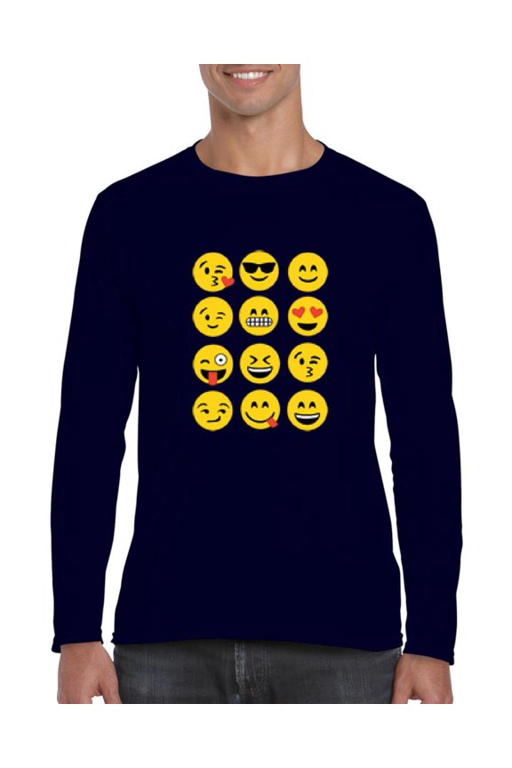 MmF - Mens Long Sleeve T-Shirts, up to Size 5XL - Emoji Group