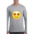thumbnail image 1 of MmF - Mens Long Sleeve T-Shirts, up to Size 5XL - Emoji Heart-Shaped Eyes, 1 of 4