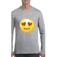 thumbnail image 1 of MmF - Mens Long Sleeve T-Shirts, up to Size 5XL - Emoji Heart-Shaped Eyes, 1 of 4