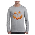 thumbnail image 1 of MmF - Mens Long Sleeve T-Shirts, up to Size 5XL - Halloween Costume Pumpkin Face, 1 of 4