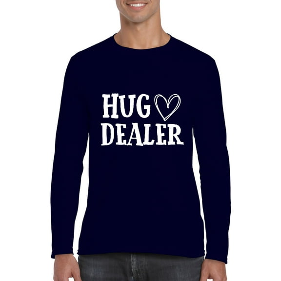 MmF - Mens Long Sleeve T-Shirts, up to Size 5XL - Hug Dealer w Heart