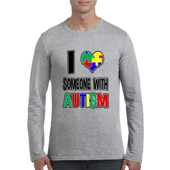 MmF - Mens Long Sleeve T-Shirts, up to Size 5XL - I Love Someone With Autism