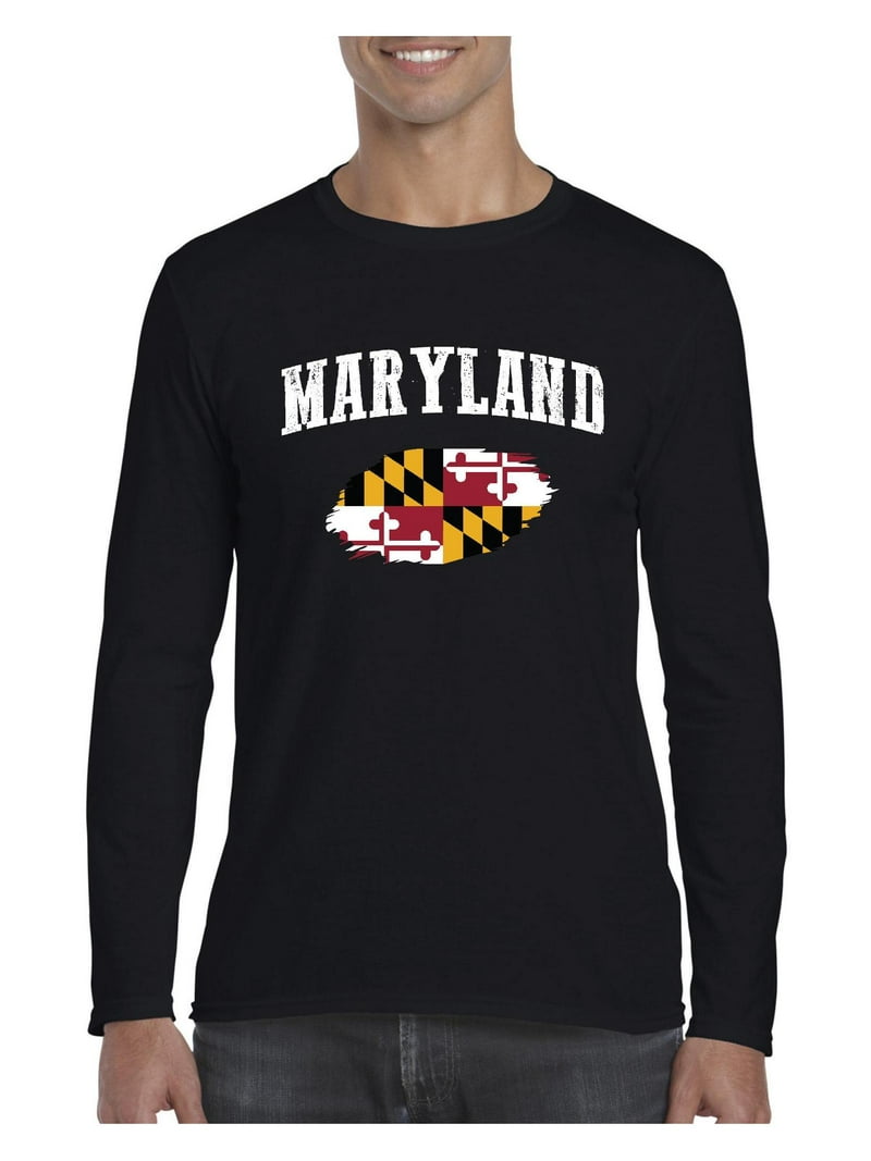 MmF - Mens Long Sleeve T-Shirts, up to Size 5XL - Maryland Flag -  Walmart.com, image size:800x1067