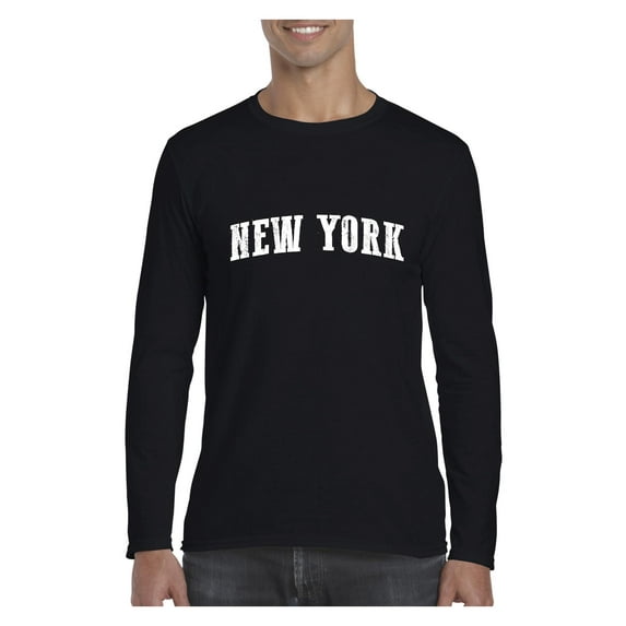 MmF - Mens Long Sleeve T-Shirts, up to Size 5XL - New York City