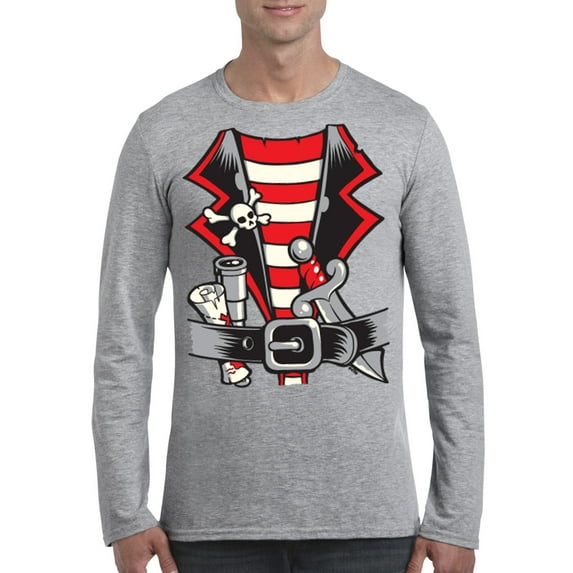 MmF - Mens Long Sleeve T-Shirts, up to Size 5XL - Pirate Costume