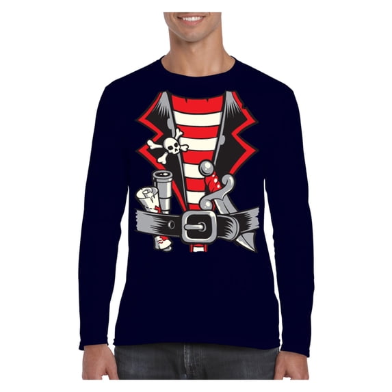 MmF - Mens Long Sleeve T-Shirts, up to Size 5XL - Pirate Costume