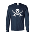 thumbnail image 1 of MmF - Mens Long Sleeve T-Shirts, up to Size 5XL - Pirate Flag, 1 of 4