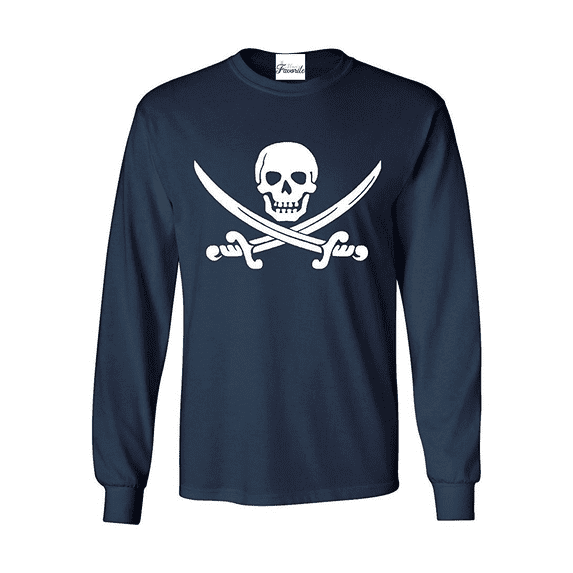MmF - Mens Long Sleeve T-Shirts, up to Size 5XL - Pirate Flag