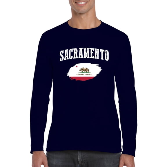 MmF - Mens Long Sleeve T-Shirts, up to Size 5XL - Sacramento