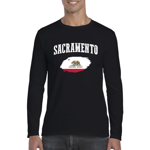 MmF - Mens Long Sleeve T-Shirts, up to Size 5XL - Sacramento