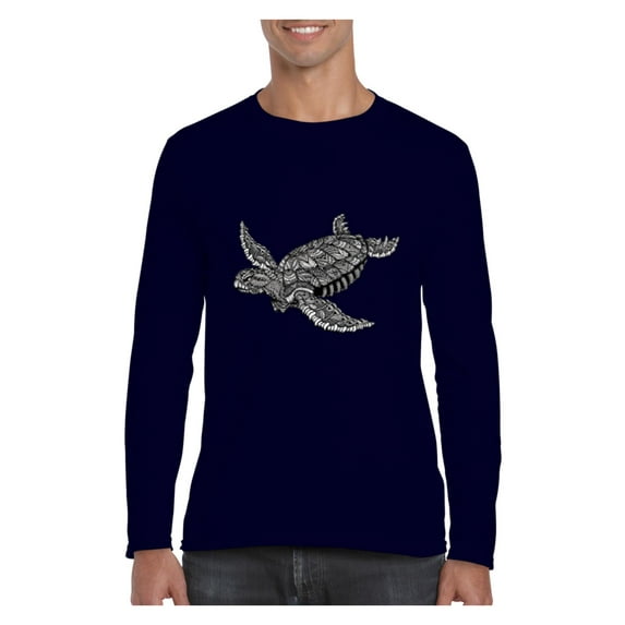 MmF - Mens Long Sleeve T-Shirts, up to Size 5XL - Sea Turtle Hawaii