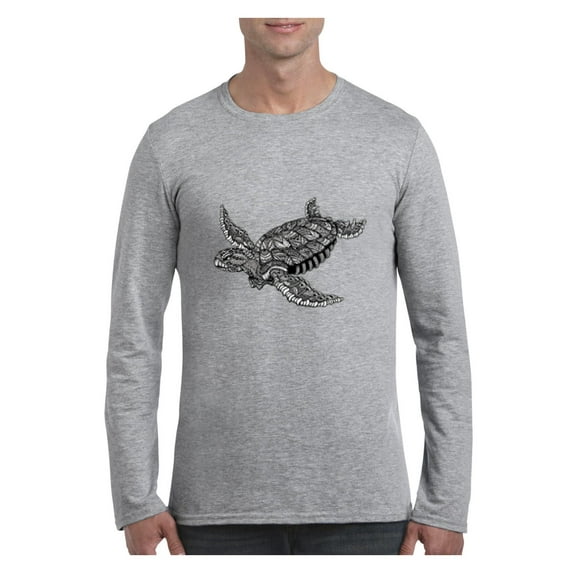 MmF - Mens Long Sleeve T-Shirts, up to Size 5XL - Sea Turtle Hawaii