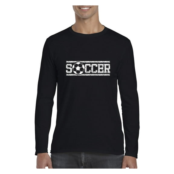 MmF - Mens Long Sleeve T-Shirts, up to Size 5XL - Soccer Balls