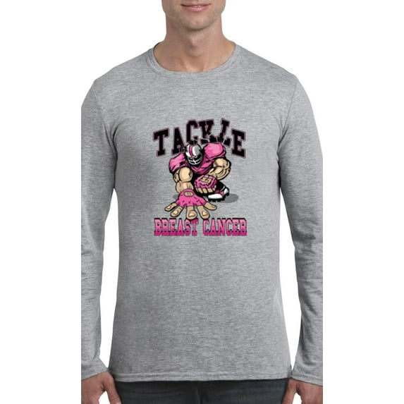 MmF - Mens Long Sleeve T-Shirts, up to Size 5XL - Tackle Breast Cancer