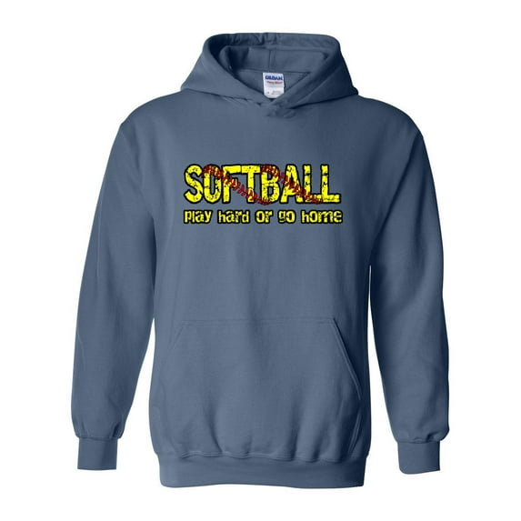 MmF - Mens Plus Sweatshirts and Hoodies, up to Size 5XL - Softball Play Hard or Go Home