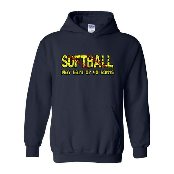 MmF - Mens Plus Sweatshirts and Hoodies, up to Size 5XL - Softball Play Hard or Go Home