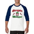 thumbnail image 1 of MmF - Mens Raglan Sleeve Baseball T-Shirts - Christmas Gangsta Wrapper, 1 of 5