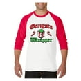 thumbnail image 1 of MmF - Mens Raglan Sleeve Baseball T-Shirts - Christmas Gangsta Wrapper, 1 of 5