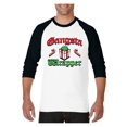 thumbnail image 1 of MmF - Mens Raglan Sleeve Baseball T-Shirts - Christmas Gangsta Wrapper, 1 of 5