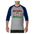 thumbnail image 1 of MmF - Mens Raglan Sleeve Baseball T-Shirts - Christmas Gangsta Wrapper, 1 of 5