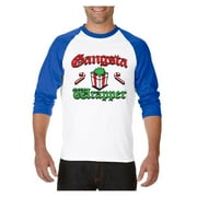MmF - Mens Raglan Sleeve Baseball T-Shirts - Christmas Gangsta Wrapper