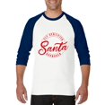 thumbnail image 1 of MmF - Mens Raglan Sleeve Baseball T-Shirts - ELF CERTIFIED SANTA APPROVED XMAS, 1 of 5