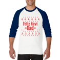 thumbnail image 1 of MmF - Mens Raglan Sleeve Baseball T-Shirts - Feliz Navidad in Black, 1 of 5