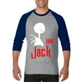 thumbnail image 1 of MmF - Mens Raglan Sleeve Baseball T-Shirts - Halloween His Sally Matching Halloween Couple, 1 of 5