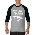 thumbnail image 1 of MmF - Mens Raglan Sleeve Baseball T-Shirts - Halloween Love Him To Death Matching Halloween Couple, 1 of 5