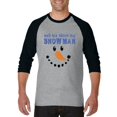 thumbnail image 1 of MmF - Mens Raglan Sleeve Baseball T-Shirts - MY XMAS SNOWMAN FLIP UP, 1 of 5