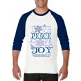 thumbnail image 1 of MmF - Mens Raglan Sleeve Baseball T-Shirts - PEACE HOPE LOVE JOY, 1 of 5