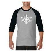 MmF - Mens Raglan Sleeve Baseball T-Shirts - Snowflake Christmas New Year