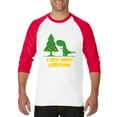 thumbnail image 1 of MmF - Mens Raglan Sleeve Baseball T-Shirts - XMAS DINOSAUR, 1 of 5